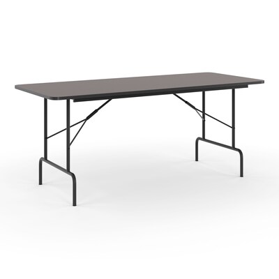 Quill Brand® Folding Table, 72"L x 30"W, Walnut (27096/51255)