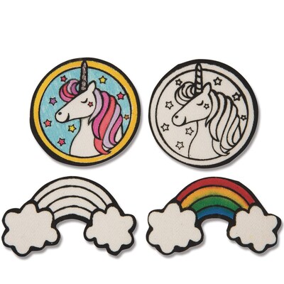 S&S Velvet Art Iron-On Patches to Color, 100/Pack (PS1458)