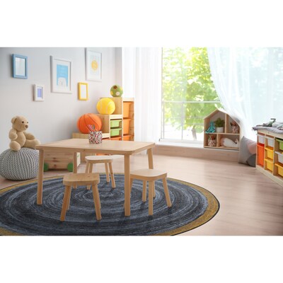Joy Carpets Feeling Natural Nylon 7'7" Round Machine Tufted Rug, Slate (1972E-01)