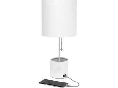 Simple Designs Table Lamp, White (LT1085-WHT)