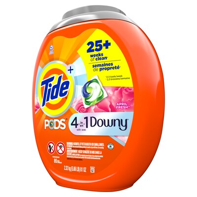 Tide PODS with Downy HE Liquid Laundry Detergent Pacs, April Fresh, 85 Capsules (03624)