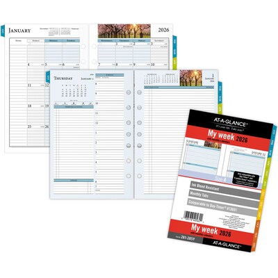 2026 AT-A-GLANCE Zenscapes 8.5 x 5.5 Weekly & Monthly Refill Pages, Multicolor (281-285Y-26)
