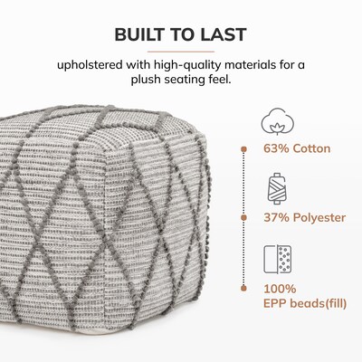 Anji Mountain Atlas Natural Fabric Rectangular Pouf Ottoman (AMBPF099-1917)