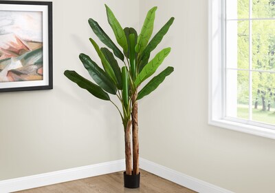 Monarch Specialties Inc. 83" Artificial Banana Tree in Pot (I 9593)