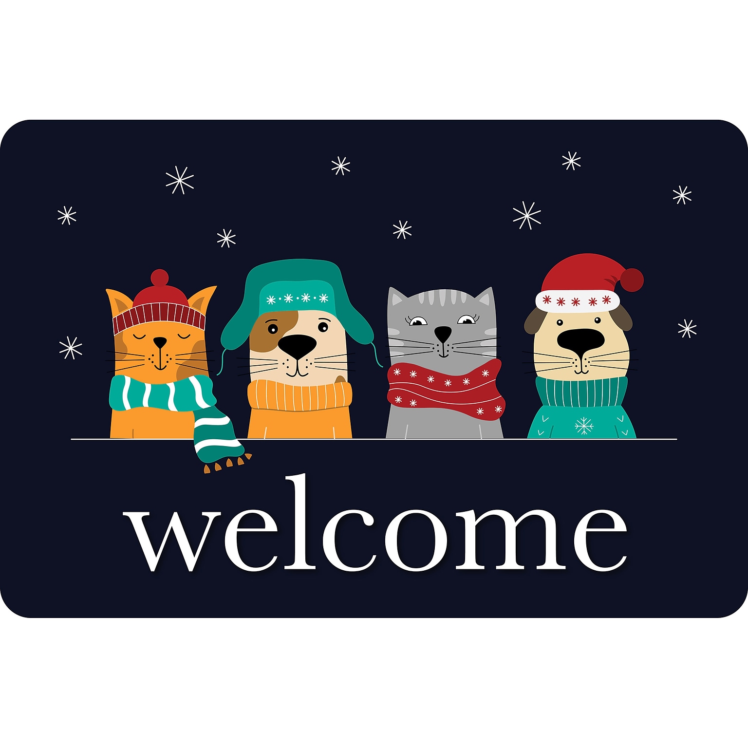 Ashley Productions The Original Fun Mat, Welcome Mat, 15.5 x 23.5, Fury Friends Welcome (ASH91583)