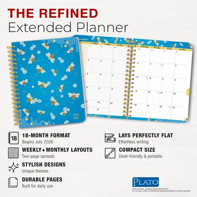 2026-2027 BrownTrout Busy Bees Wire-O 6.5" x 7.75" Academic Year Weekly Student Planner, Paperboard Cover (9798330708161)