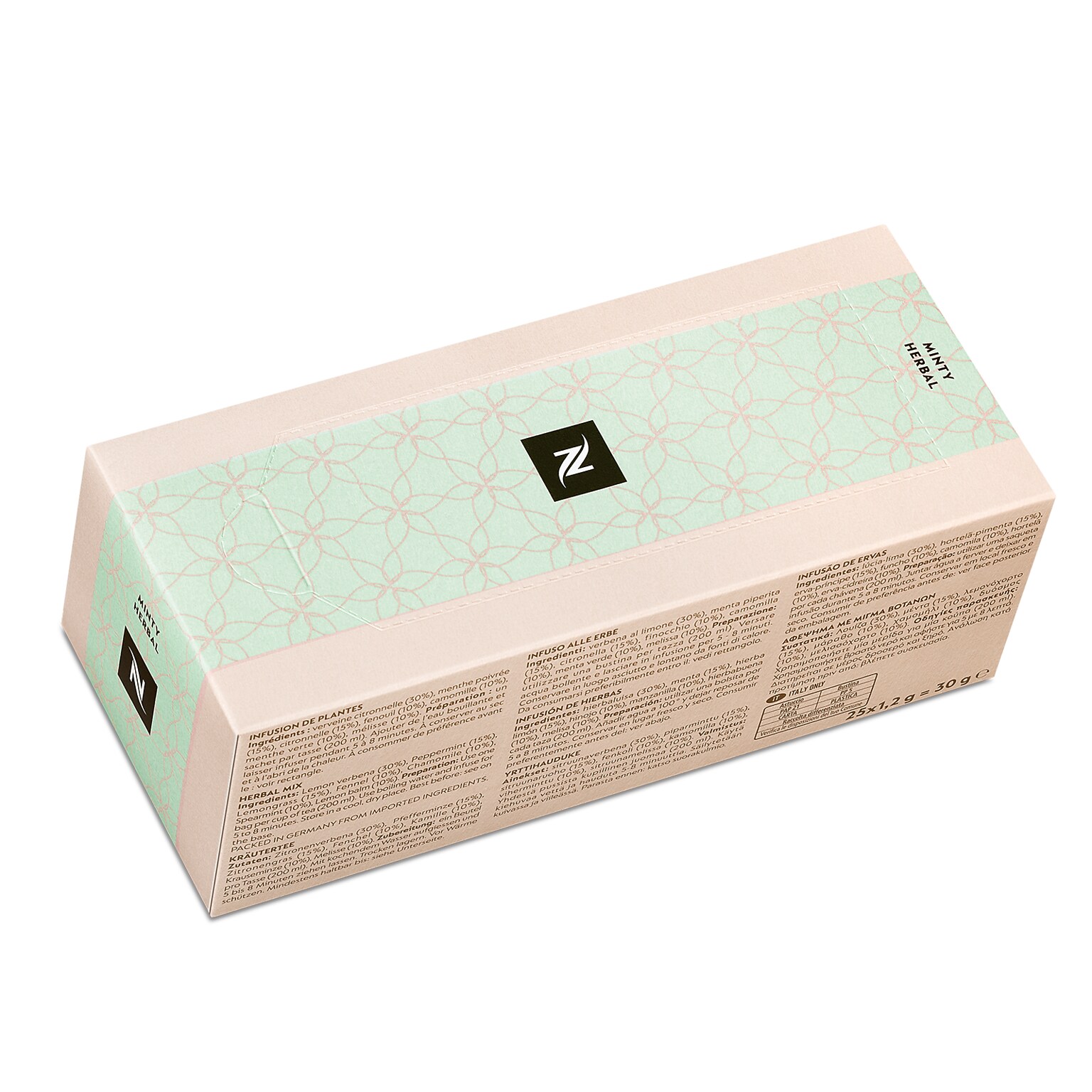 Nespresso Caffeine Free Minty Herbal Tea Bags, 25/Box (157019)