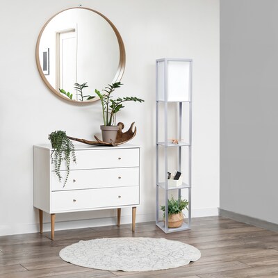 Creekwood Home Classix 62.5" Floor Lamp with Rectangular Shade, Gray (CWF-3007-GY)