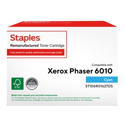 Staples Remanufactured Cyan Standard Yield Toner Cartridge Replacement for Xerox (TR106R01627DS/ST106R01627DS)