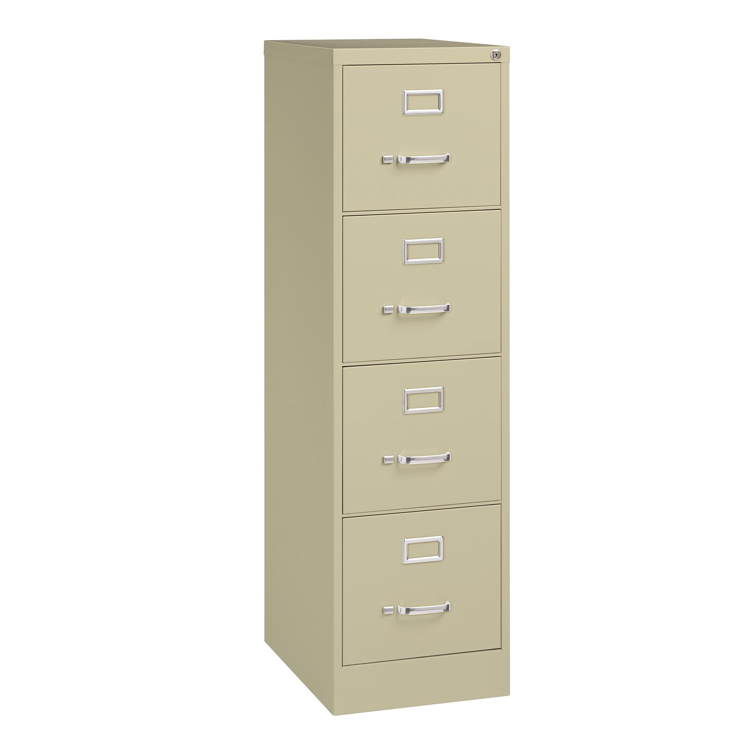 Hirsh Commercial 4-Drawer Vertical File Cabinet, Letter Size, Lockable, 52H x 15W x 22D, Putty (17786)