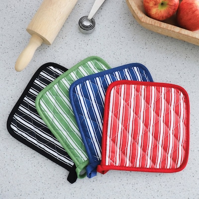 Better Houseware Striped Pot Holder, Black (BTH1683E)