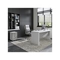 Bush Business Furniture Echo Bow Front Desk with Mobile File Cabinet, Pure White/Modern Gray (ECH001
