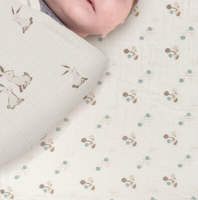 Organic Cotton Poppy Fitted Crib Sheet