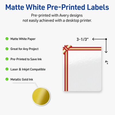 Avery Rectangle Multipurpose Labels, 4 x 3-1/3, White, 40/Pack (19479370585)
