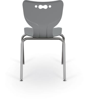 MooreCo 18" Hierarchy Student Chair with 4 Legs, Grey/Chrome Base (703673611138)