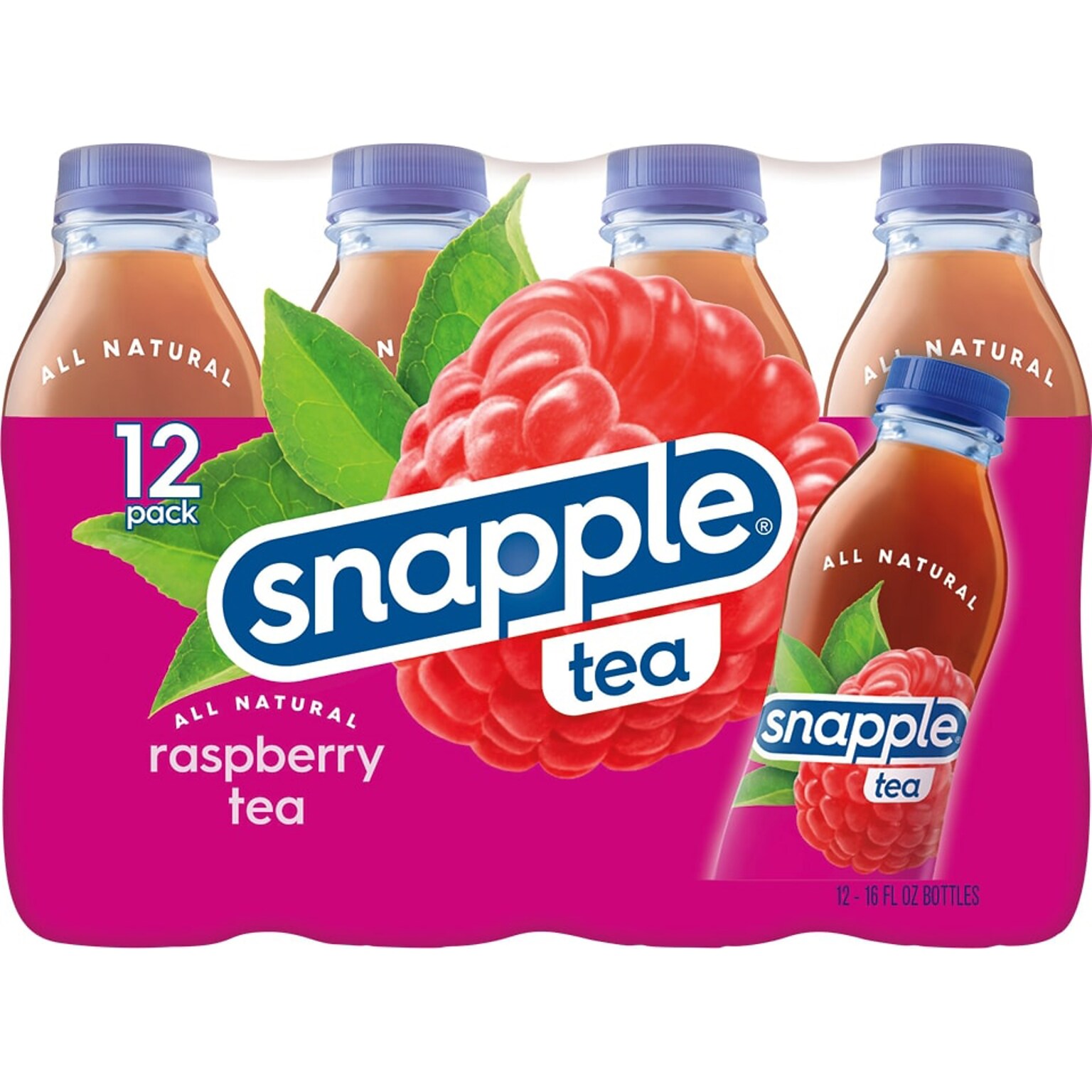 Snapple Raspberry Tea, 16 oz., 12 Bottles/Pack, 2 Packs/Carton (92816916)