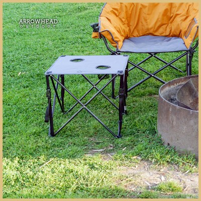Arrowhead Outdoor Folding Camping Table with Carry Bag, Gray (TSRTKKS0230U)