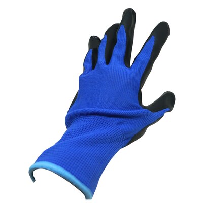 Glove Crafter Knit Nitrile Coating Work Gloves, One Size, Blue & Black, 6/Pack, 12 Packs/Carton (13353)