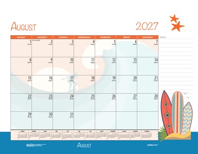 2027 House of Doolittle Seasonal Holiday 18.5" x 13" Monthly Desk Pad Calendar (1396-27)