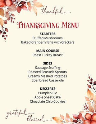 Great Papers! Thankful Grateful Blessed Fall Letterhead, 50/Pack (2025043)