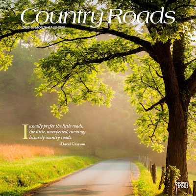 2025 BrownTrout Country Roads 12 x 12 Monthly  Wall Calendar (9781975474737)