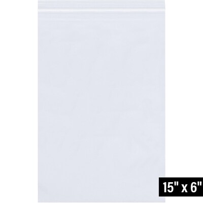 6 x 15 Reclosable Poly Bags, 2 Mil, Clear, 1000/Carton (PB3627)