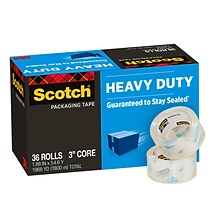 Scotch Heavy Duty Shipping Packing Tape, 1.88 x 54.6 yds., Clear, 36-Pack (3850-CS36)