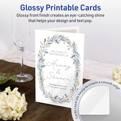 Avery Integrated Cards, 5.5 x 8.5, Glossy White, 25/Pack (95352)