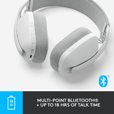 Logitech Zone Vibe 100 Wireless Noise Canceling Bluetooth Stereo Headset, USB-C, MS Certified (981-001257)
