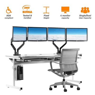 VersaDesk 72W Basic Computer Table, White (BCT7230-WW)