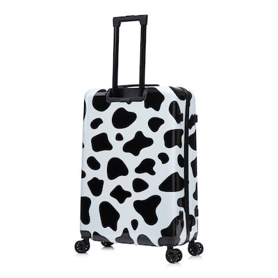 InUSA Prints 28" Hardside Suitcase, 4-Wheeled Spinner, TSA Checkpoint Friendly, Cow Animal Print (IUAPC00L-COW)