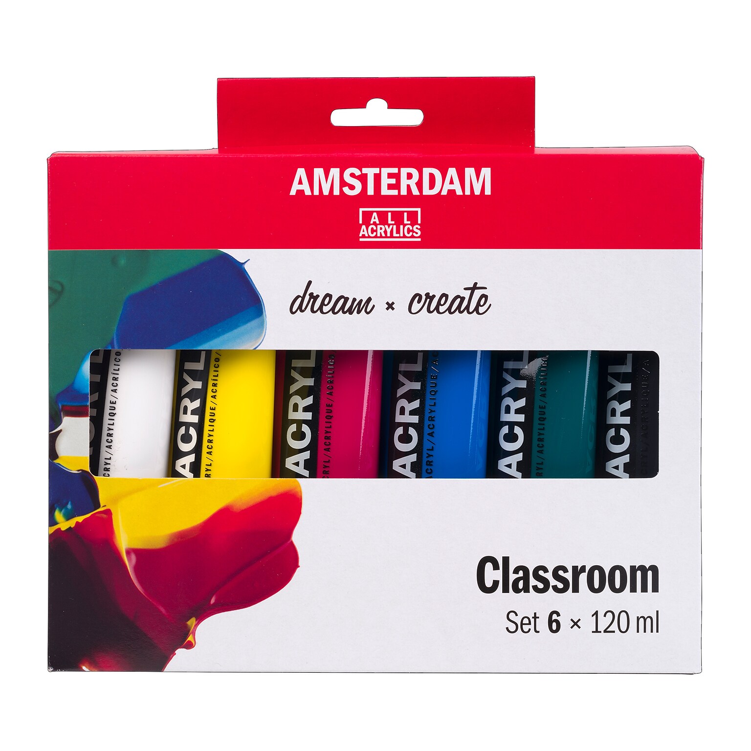 Amsterdam Classroom Acrylic Paint, Assorted Colors, 6/Pack (AMS17791906)