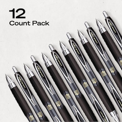 uniball 207 Retractable Gel Pens, Ultra Micro Point, 0.38mm, Black Ink, Dozen (1790922)