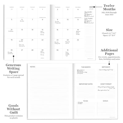 2026-2027 TF Publishing 6.5" x 8" Academic Monthly Planner, Paperboard Cover, Camo (AY27-4200)