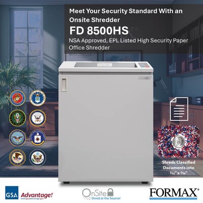 Formax 8500HS 5-Sheet Cross-Cut High-Security Office Shredder (FD8500HS)