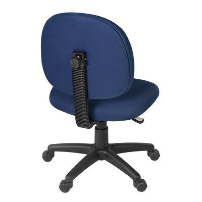 Regency Comfort Series Armless Ergonomic Fabric Swivel Task Chair, Navy Blue (105-NV)
