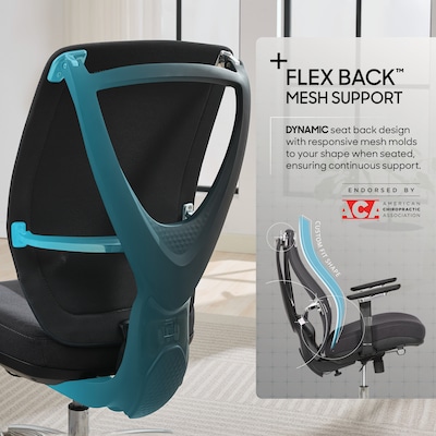 Sharper Image Flex Back Ergonomic Mesh Swivel Task Chair, Dark Gray (60118-DGRY)