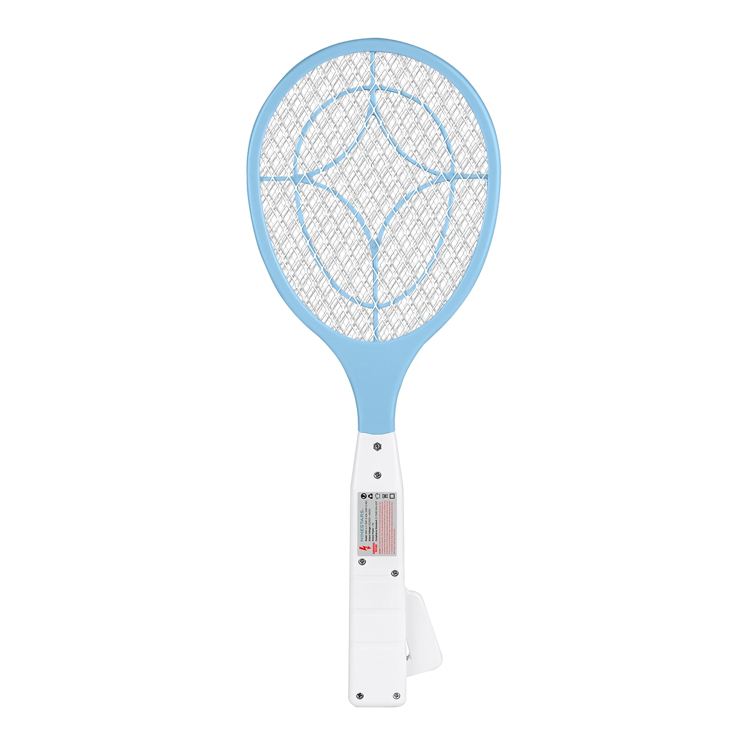 NineStars Battery-Free Electric Mosquito Fly Swatter, Durable ABS Plastic Material, Triple-Layer Mesh, Light Blue (SWP-3-1)