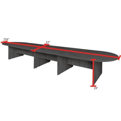 Regency Legacy 216"W x 52"D Racetrack Shaped Conference Table with Grommets, Noble Oak (LCTRT21652NO)