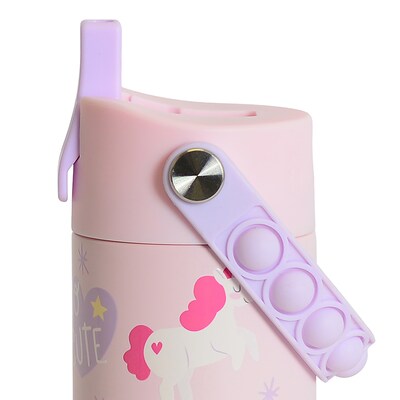 Elemental Core Pop Stainless Steel Double Wall Insulated Water Bottle, 18 oz., Unicorn Magic (EBC18UM26P)