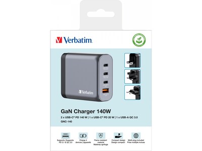 Verbatim USB Type-C Wall Charger, Gray/Black (32203)