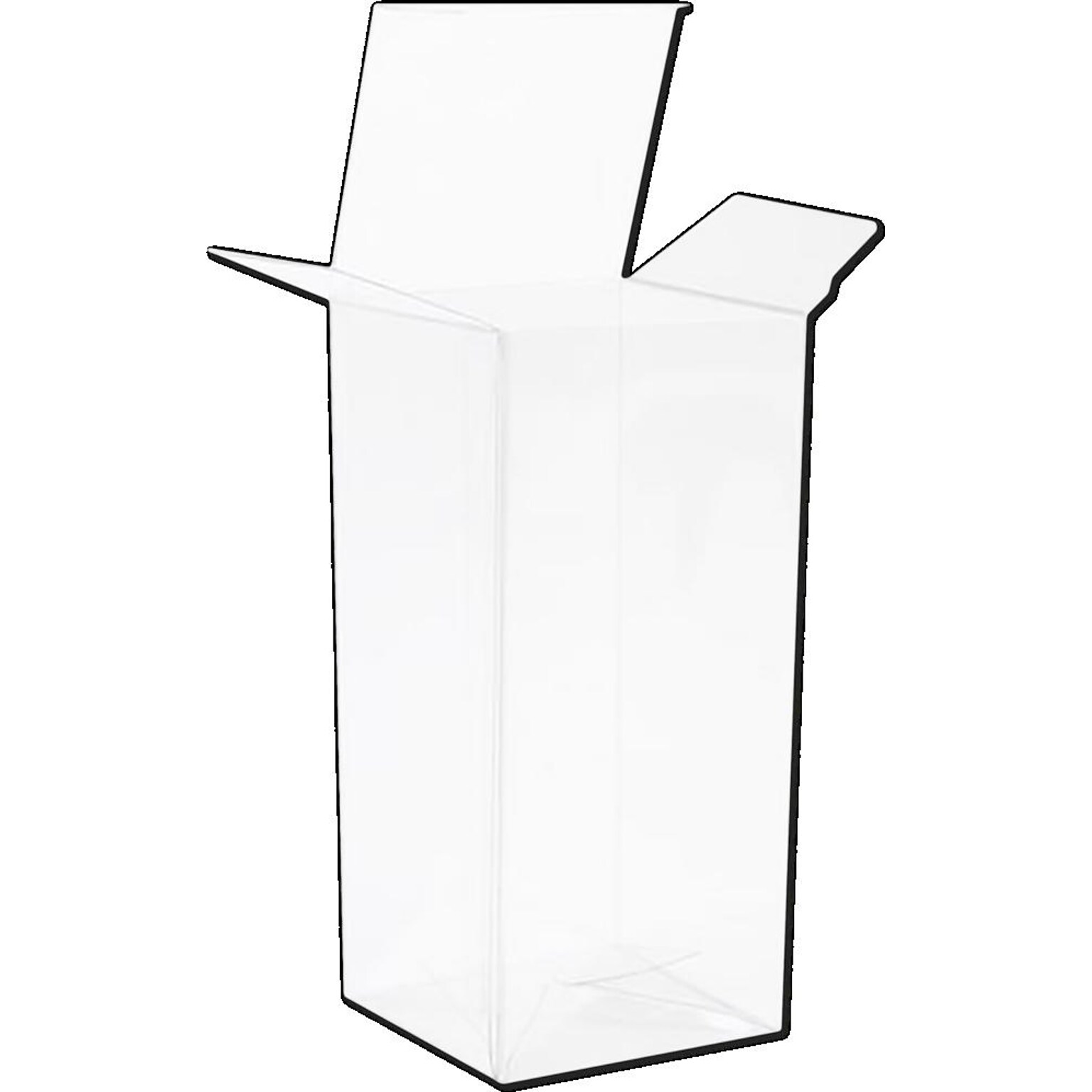 JAM Paper Pop & Lock Top Clear Gift Boxes, 2 3/16 x 2 3/16 x 4 7/8, 25/pack (CB-PLB334)