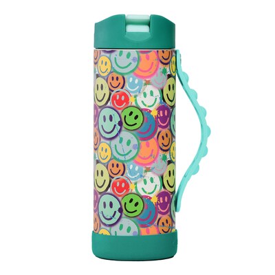 Elemental Iconic Pop Stainless Steel Triple Wall Insulated Water Bottle, 14 oz., Graffiti Smile (EMLEB14SM31P)