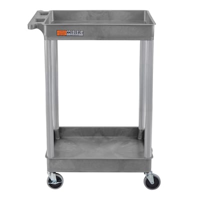 Luxor ENDURA 2-Shelf Utility Cart, Gray (STC11-G)