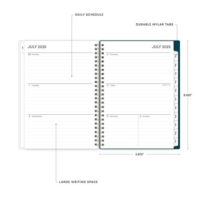 2025-2026 Blue Sky Greta 5.875" x 8.625" Academic Year Weekly & Monthly Planner, Plastic Cover, Multicolored (136482-A26)