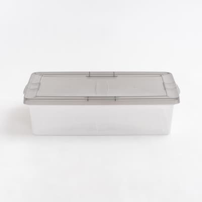 Iris 28 Quart Snap Top Plastic Snap Closure Storage Bin, Clear (500219)