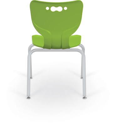 MooreCo 14 Hierarchy Student Chair with 4 Legs, Green/Platinum Base (703673562096)
