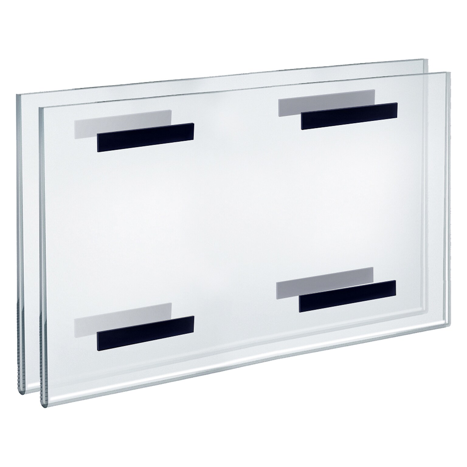 Azar Sign Holder, 11 x 17, Horizontal, Wall Mounted, Clear Acrylic, 2/Pack (129937-2PK)