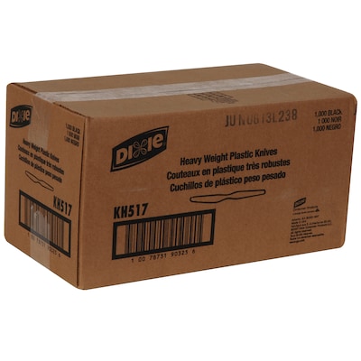 Dixie Plastic Knife, Heavy-Weight, Black, 1000/Carton (KH517)