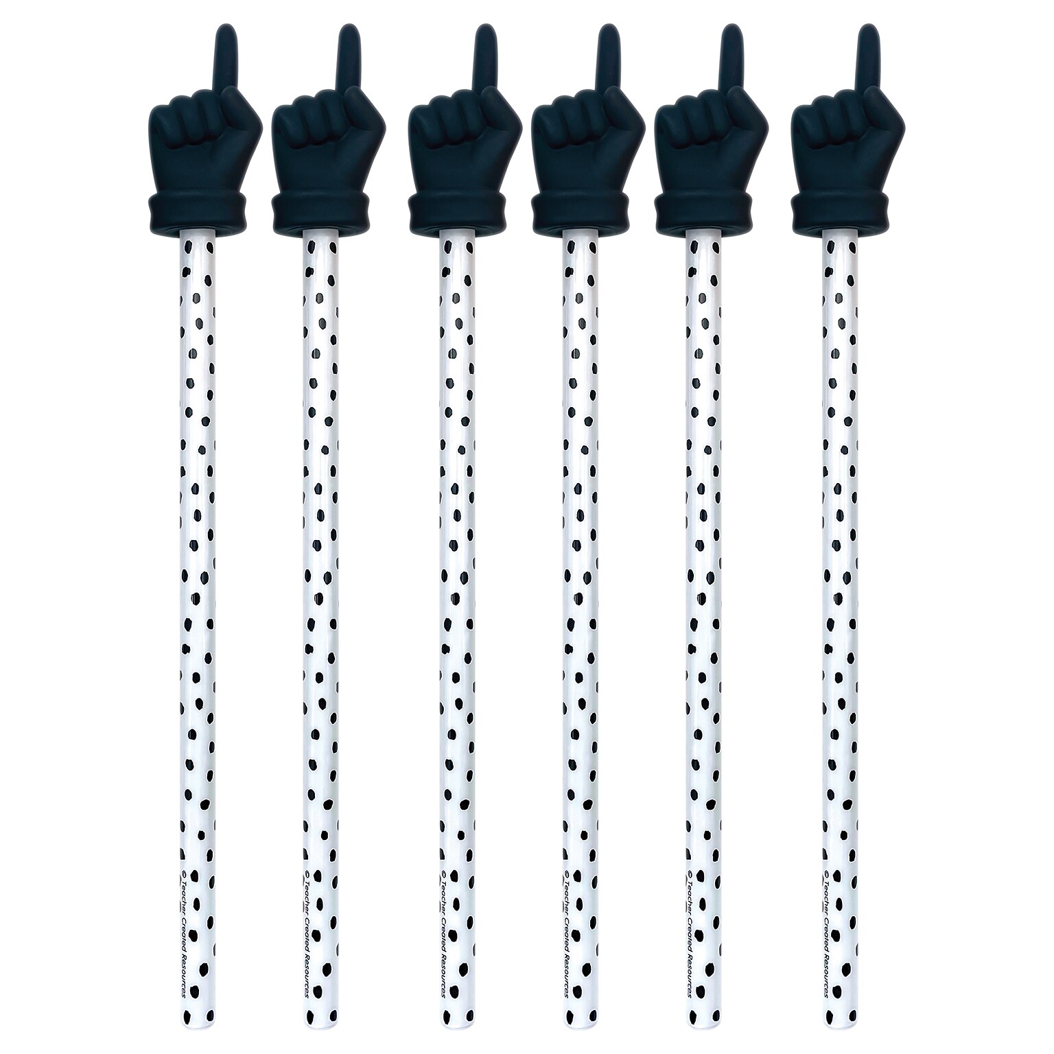 Teacher Created Resources Black Painted Dots Hand Pointer, 6/Bundle (TCR20596-6)
